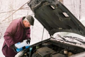 car stuck in winter